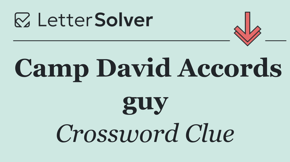 Camp David Accords guy