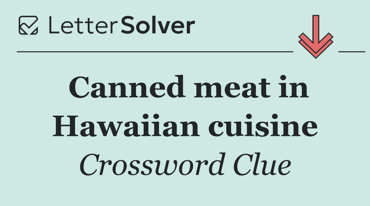 Canned meat in Hawaiian cuisine