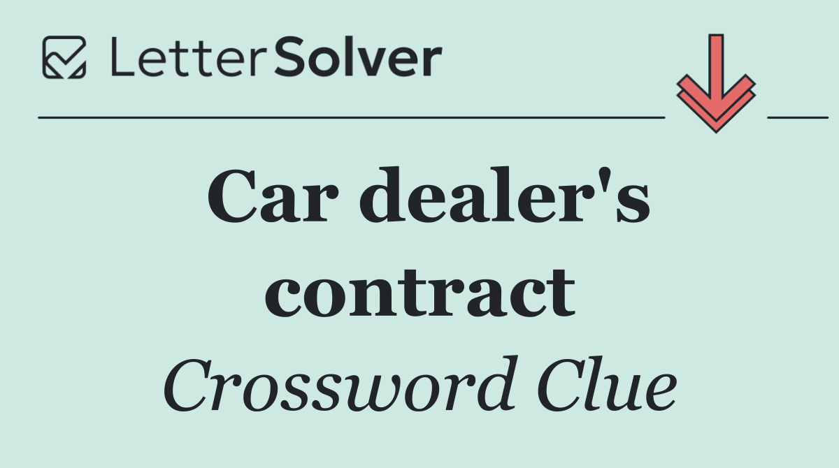 Car dealer's contract