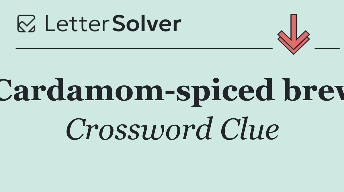 Cardamom spiced brew