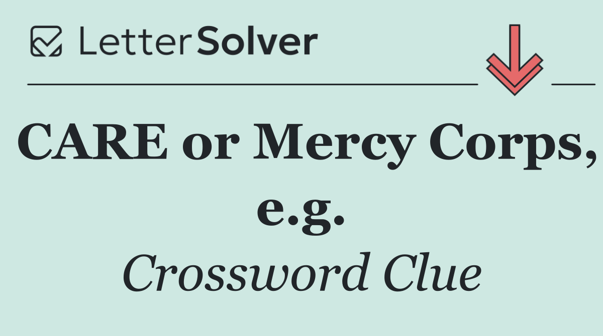 CARE or Mercy Corps, e.g.