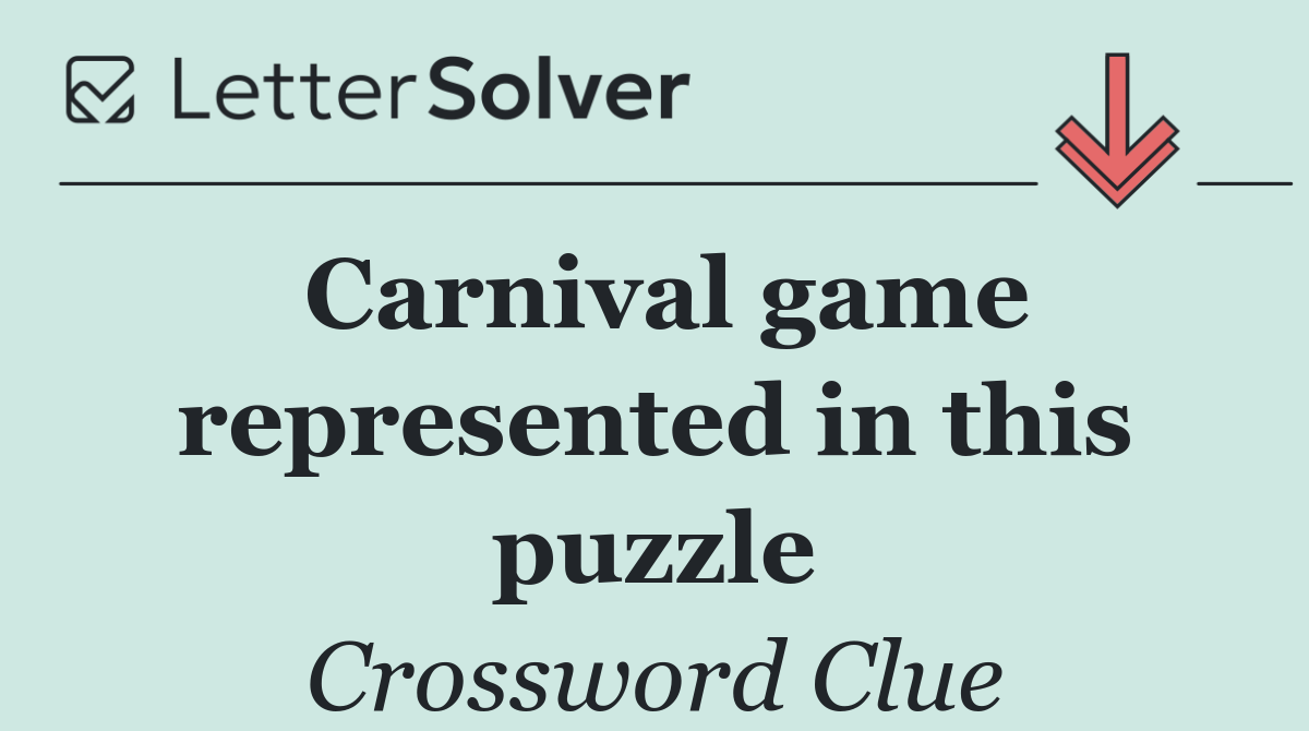Carnival game represented in this puzzle
