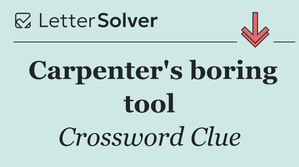 Carpenter's boring tool