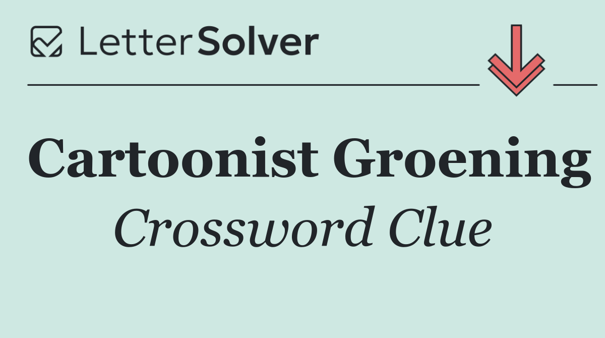 Cartoonist Groening