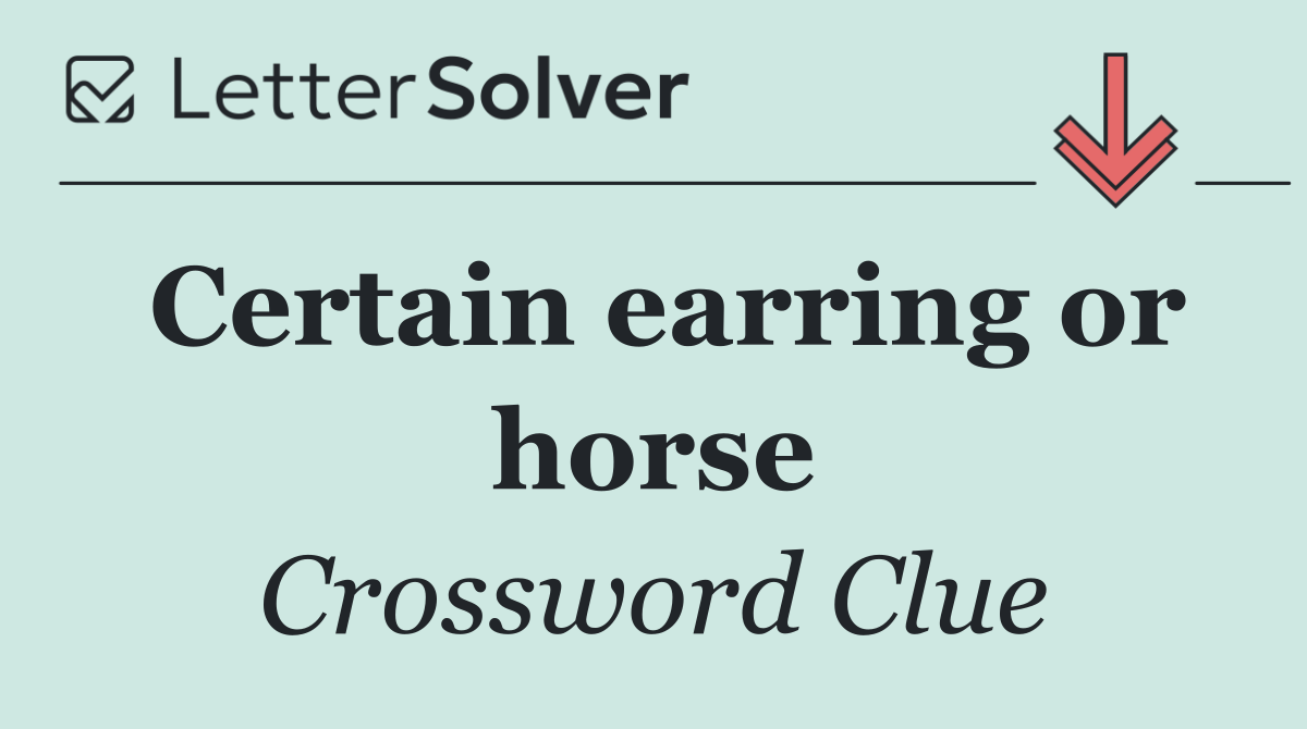 Certain earring or horse