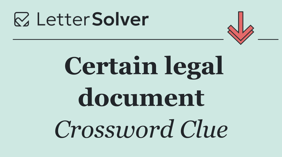 Certain legal document