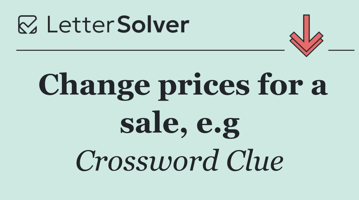 Change prices for a sale, e.g