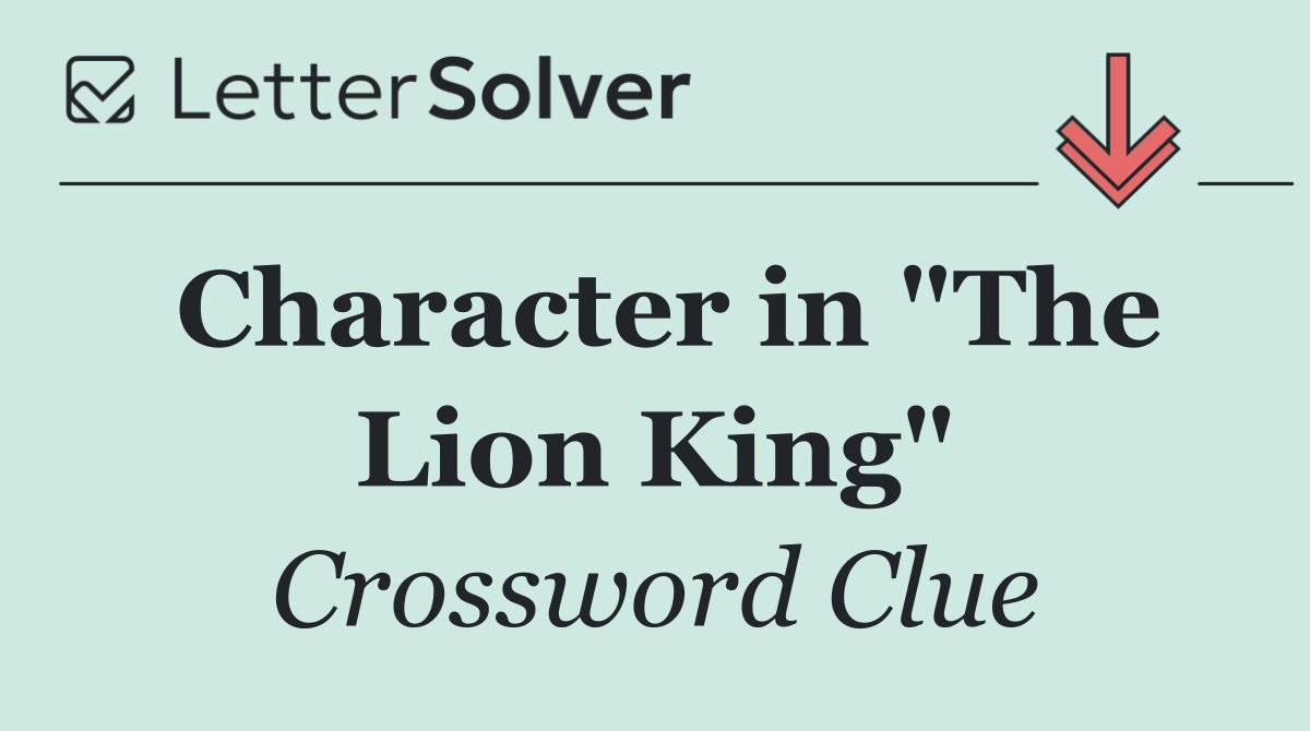 Character in "The Lion King"