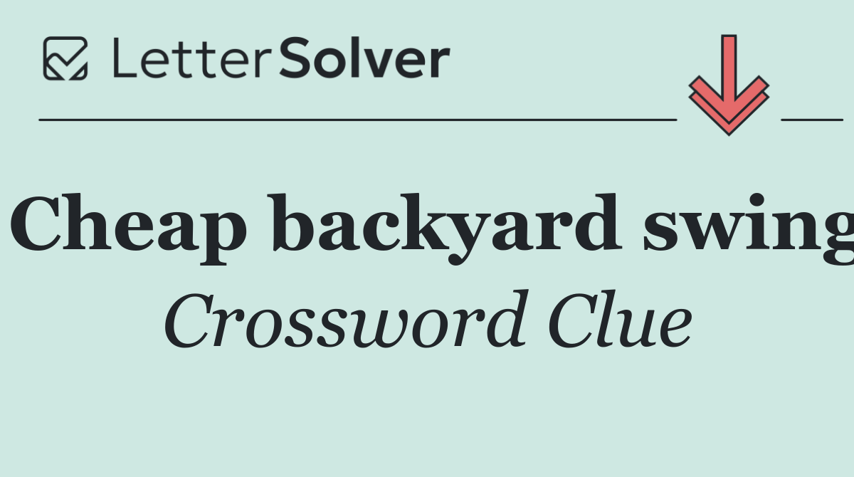 Cheap backyard swing