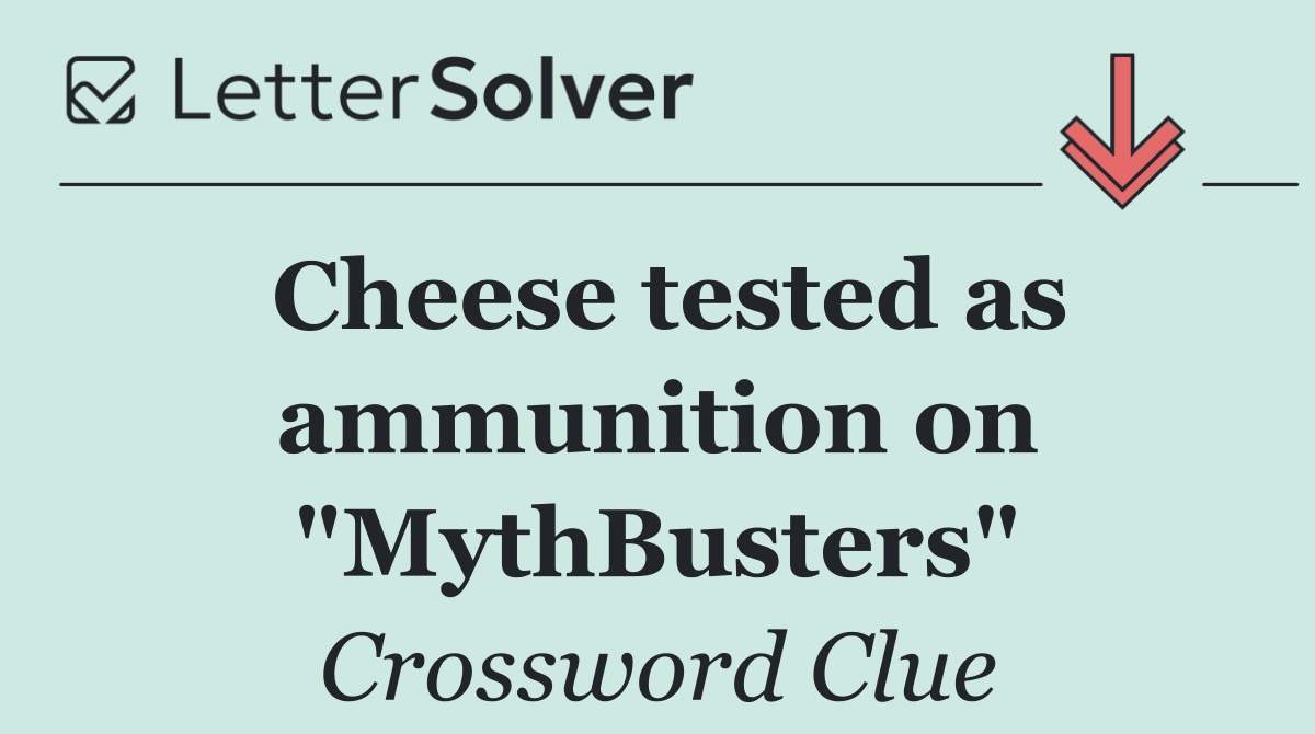 Cheese tested as ammunition on "MythBusters"