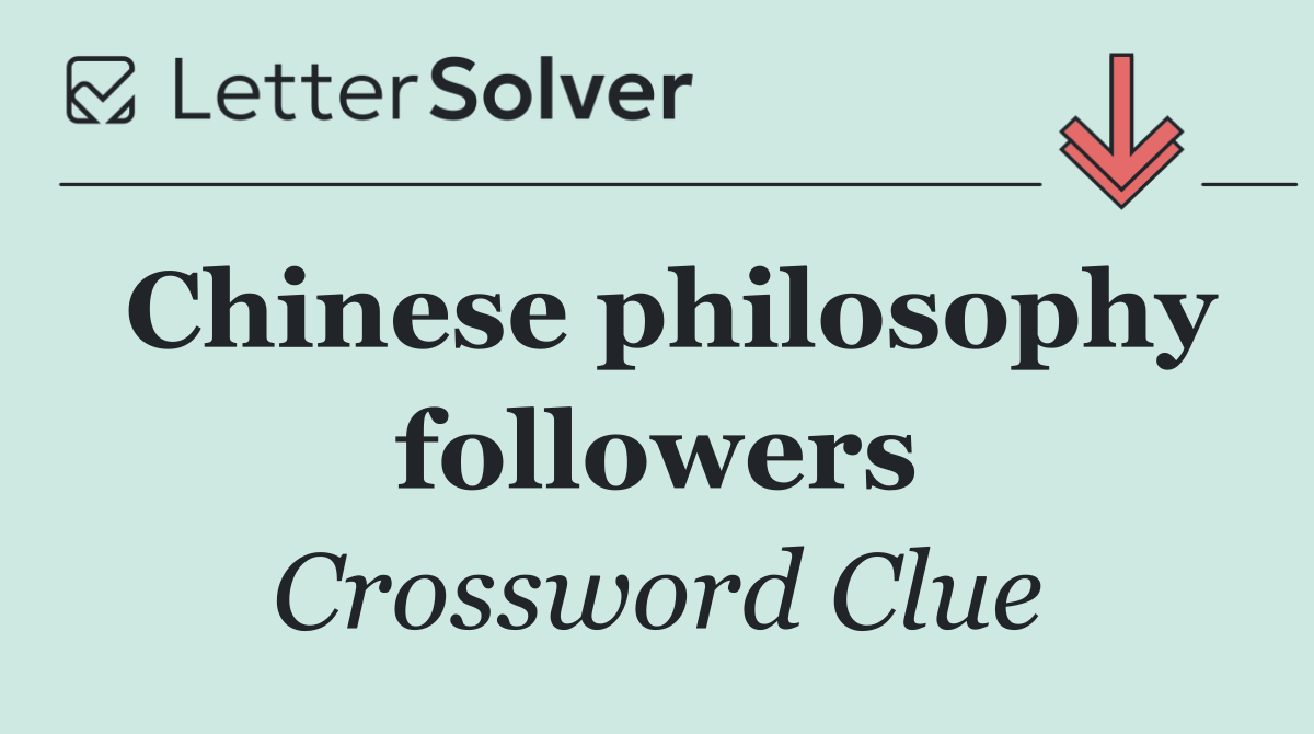 Chinese philosophy followers