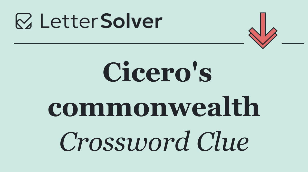 Cicero's commonwealth
