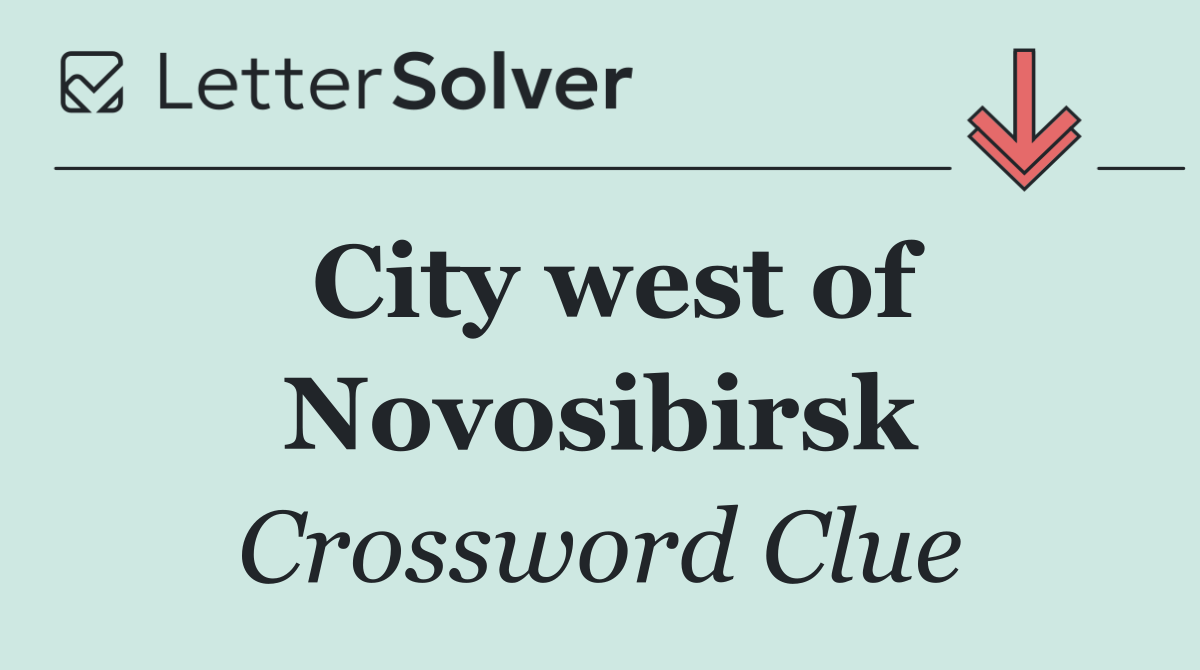 City west of Novosibirsk