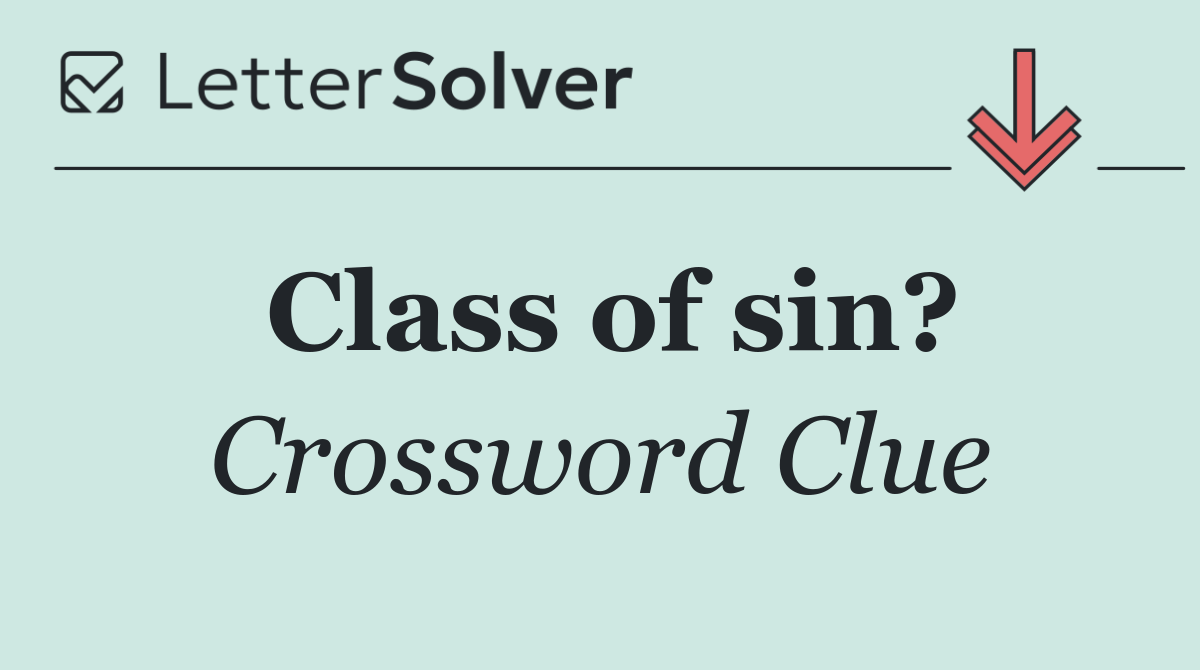 Class of sin?