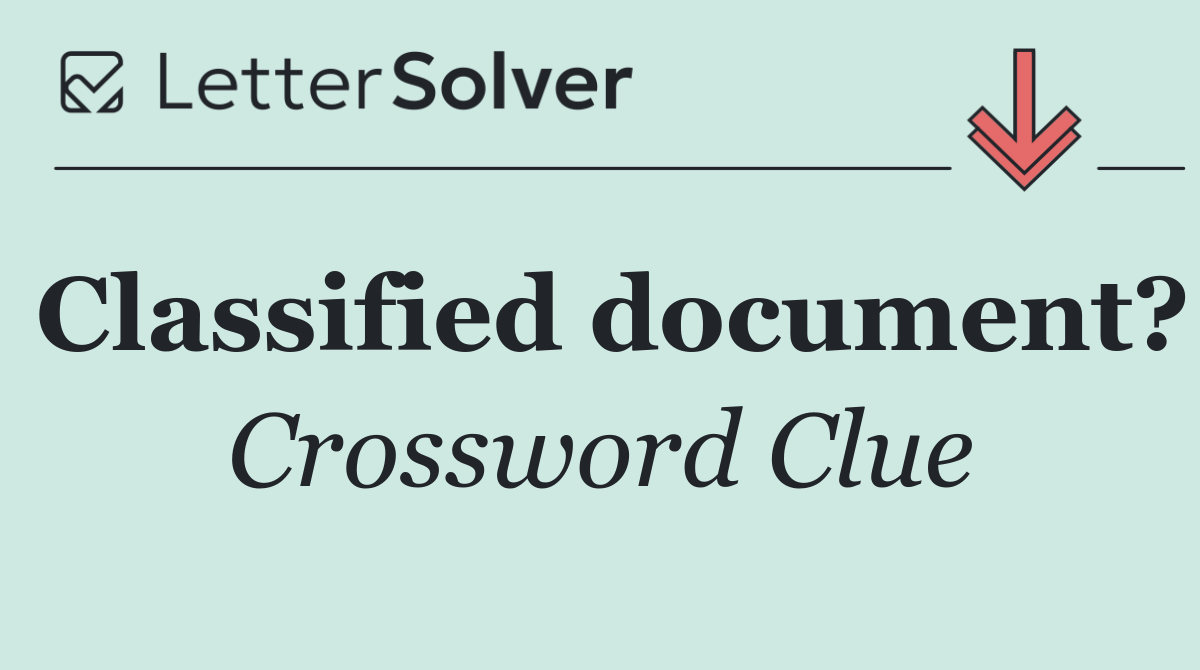 Classified document?