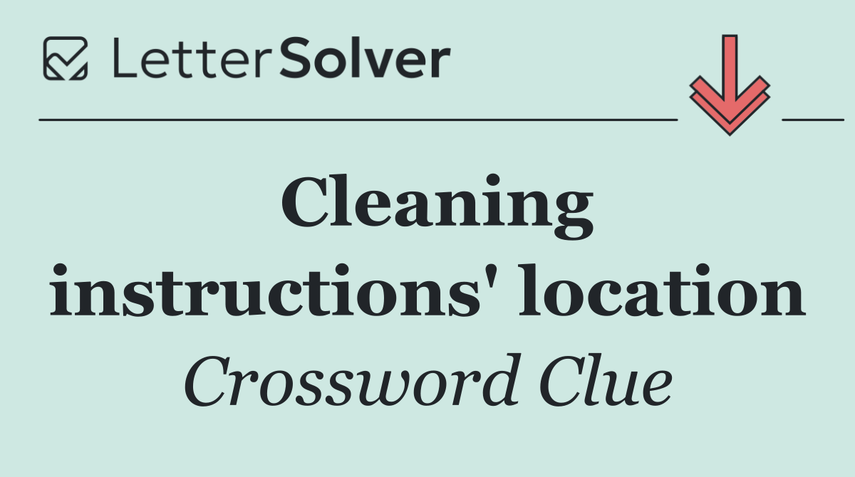 Cleaning instructions' location