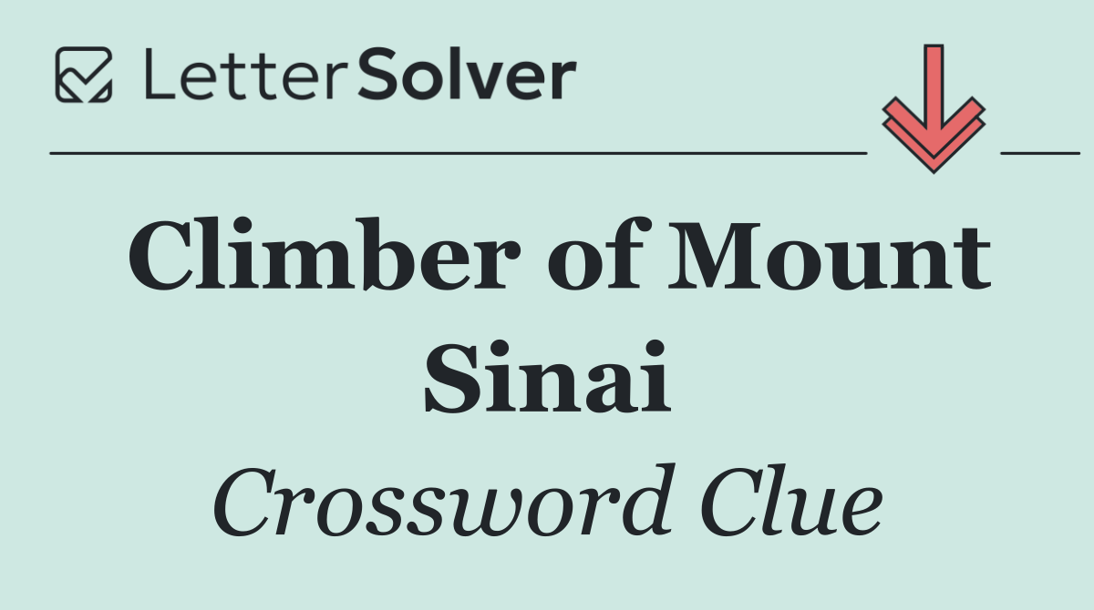 Climber of Mount Sinai