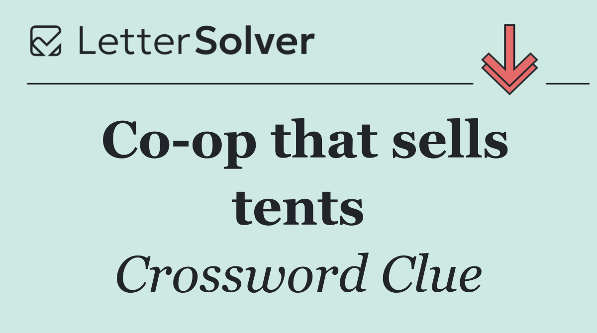 Co op that sells tents