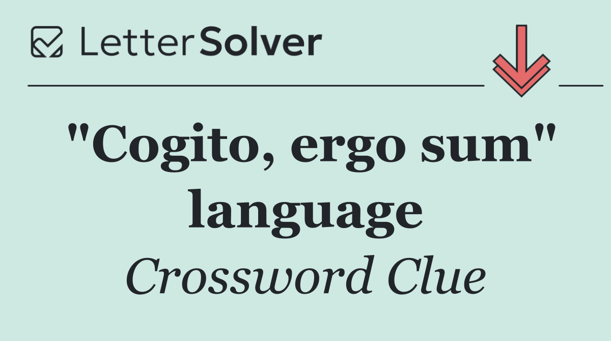 "Cogito, ergo sum" language