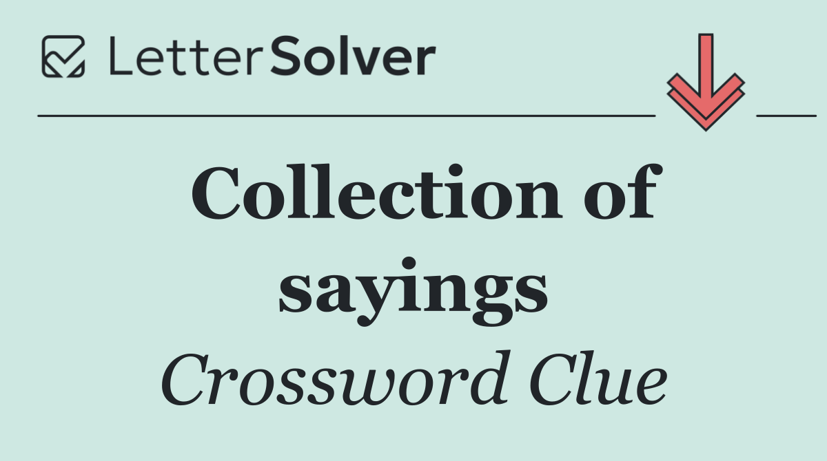 Collection of sayings