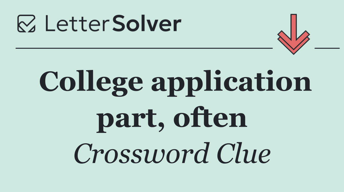 College application part, often