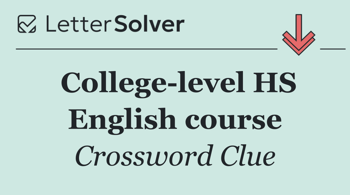 College level HS English course