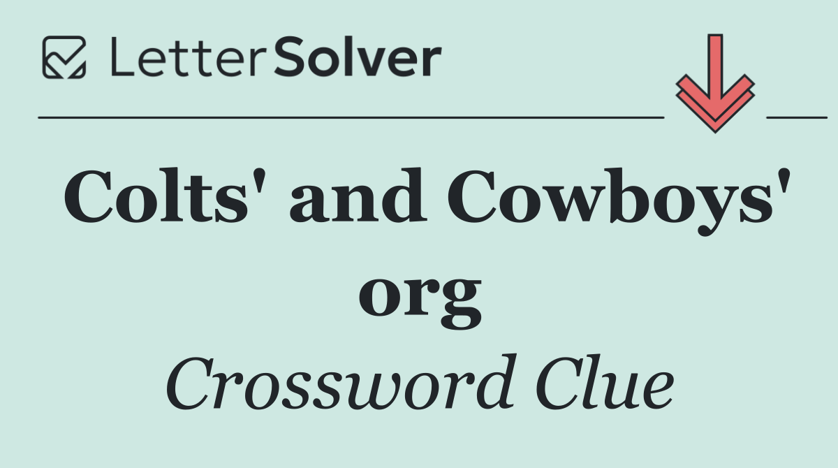 Colts' and Cowboys' org