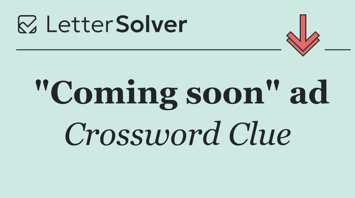"Coming soon" ad