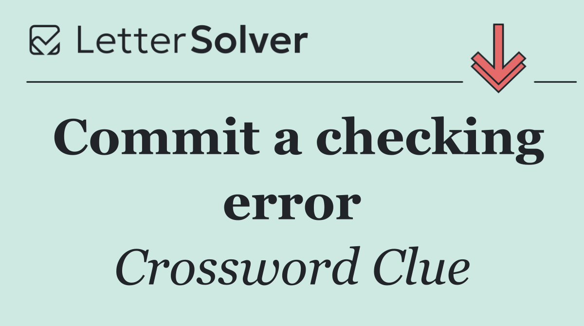 Commit a checking error