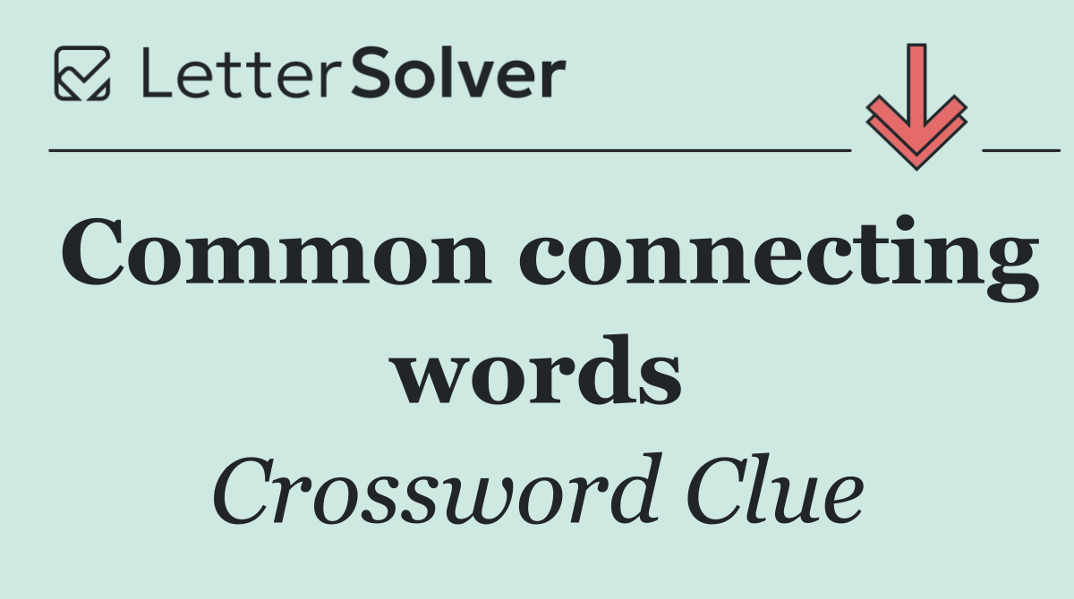Common connecting words