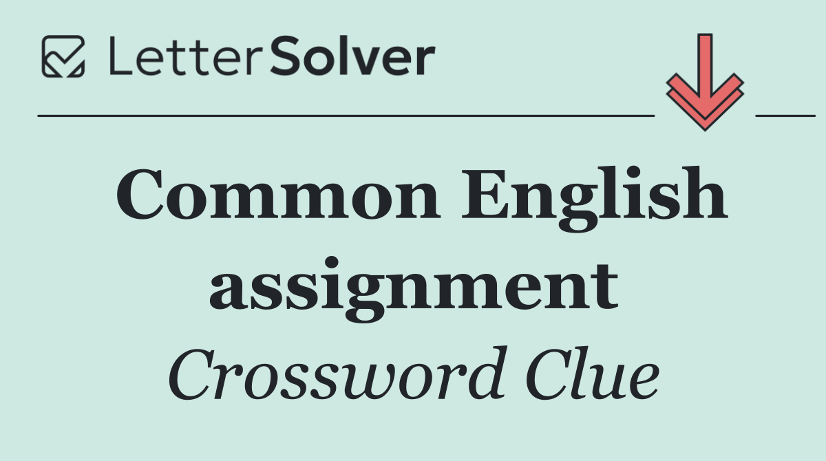 Common English assignment