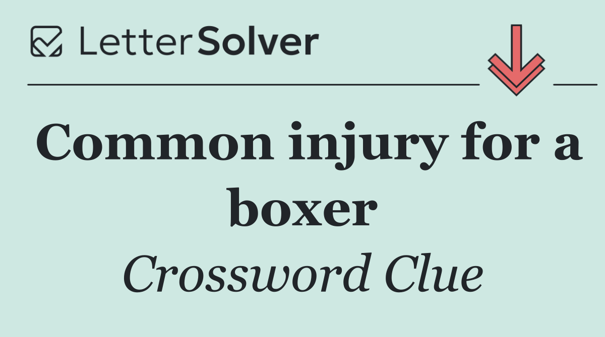 Common injury for a boxer