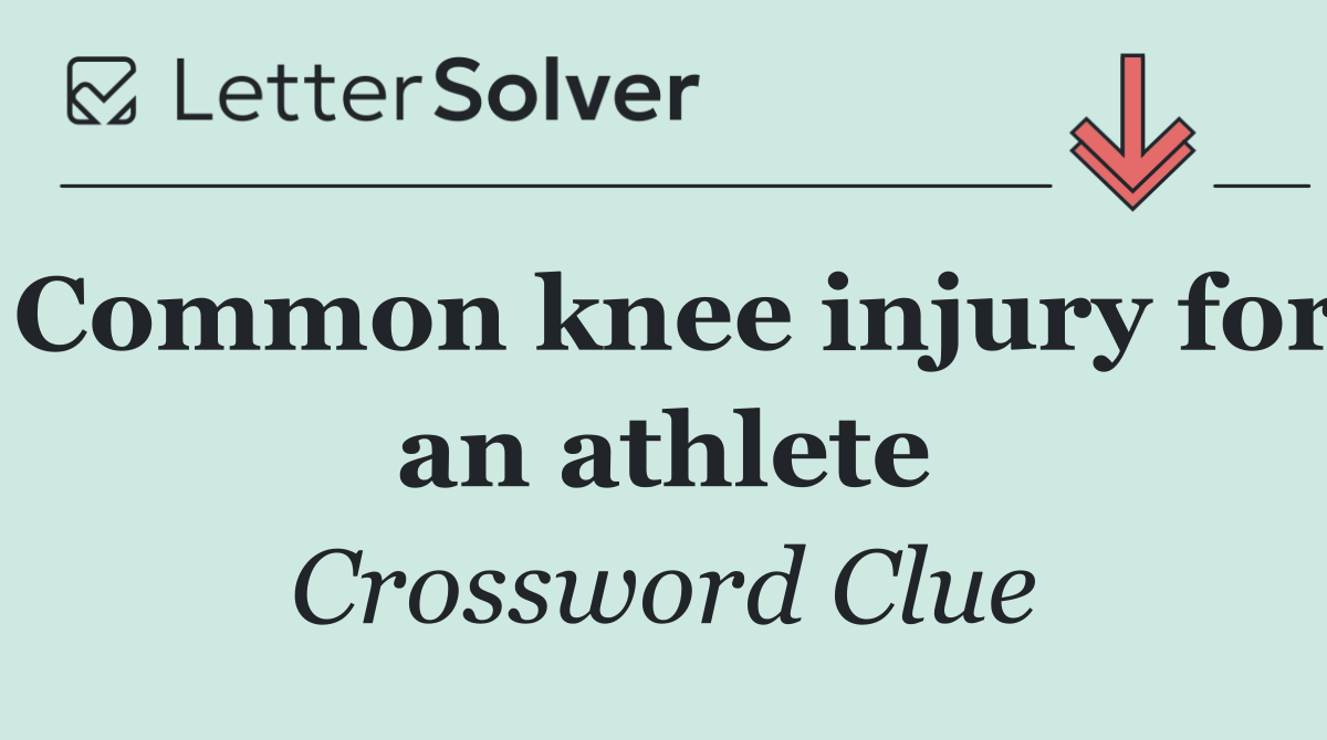 Common knee injury for an athlete