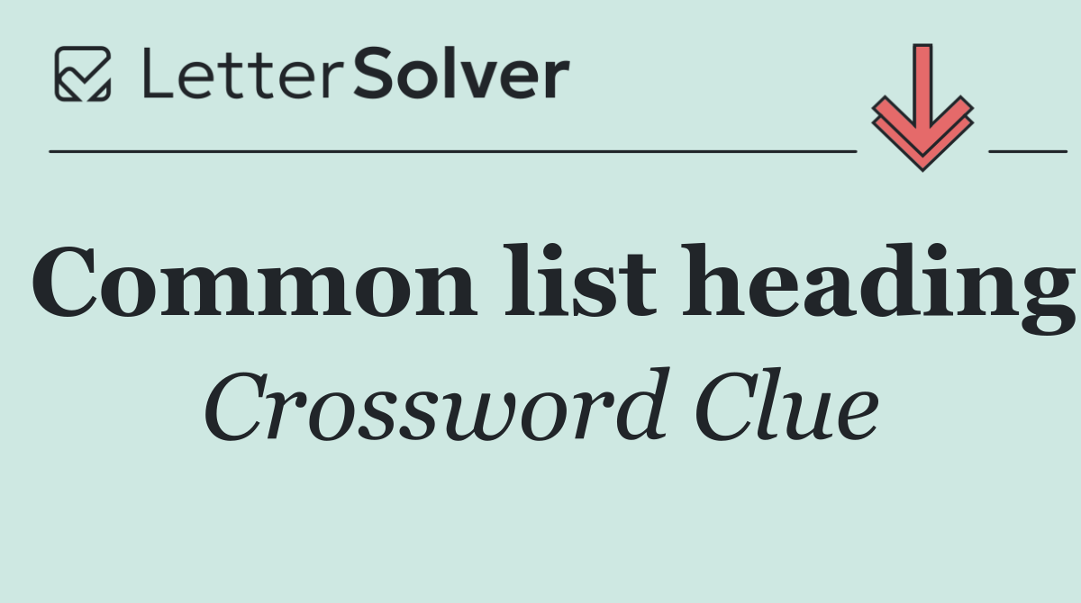 Common list heading