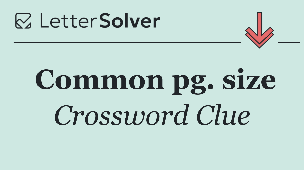 Common pg. size