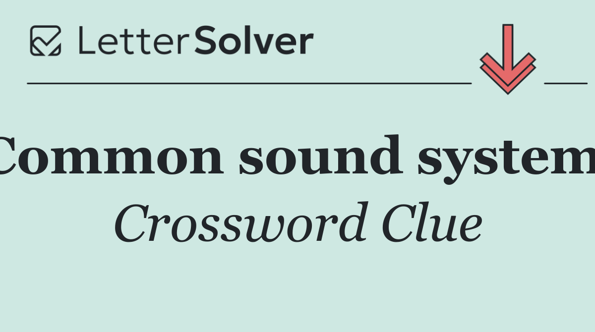 Common sound systems
