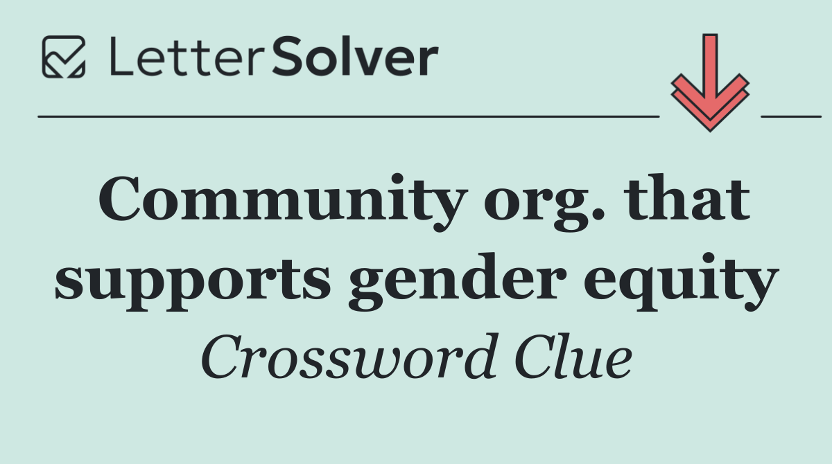 Community org. that supports gender equity