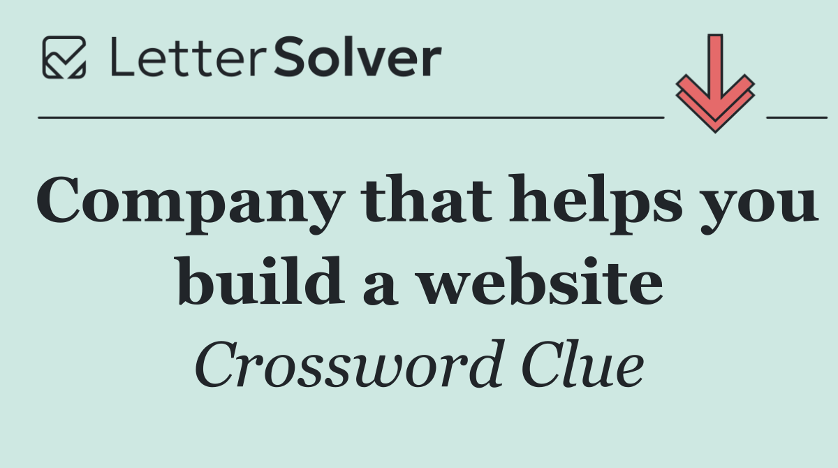Company that helps you build a website