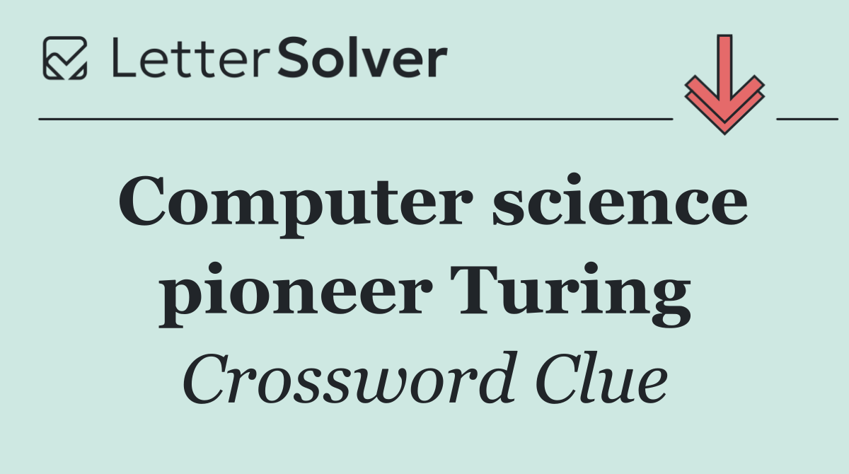 Computer science pioneer Turing