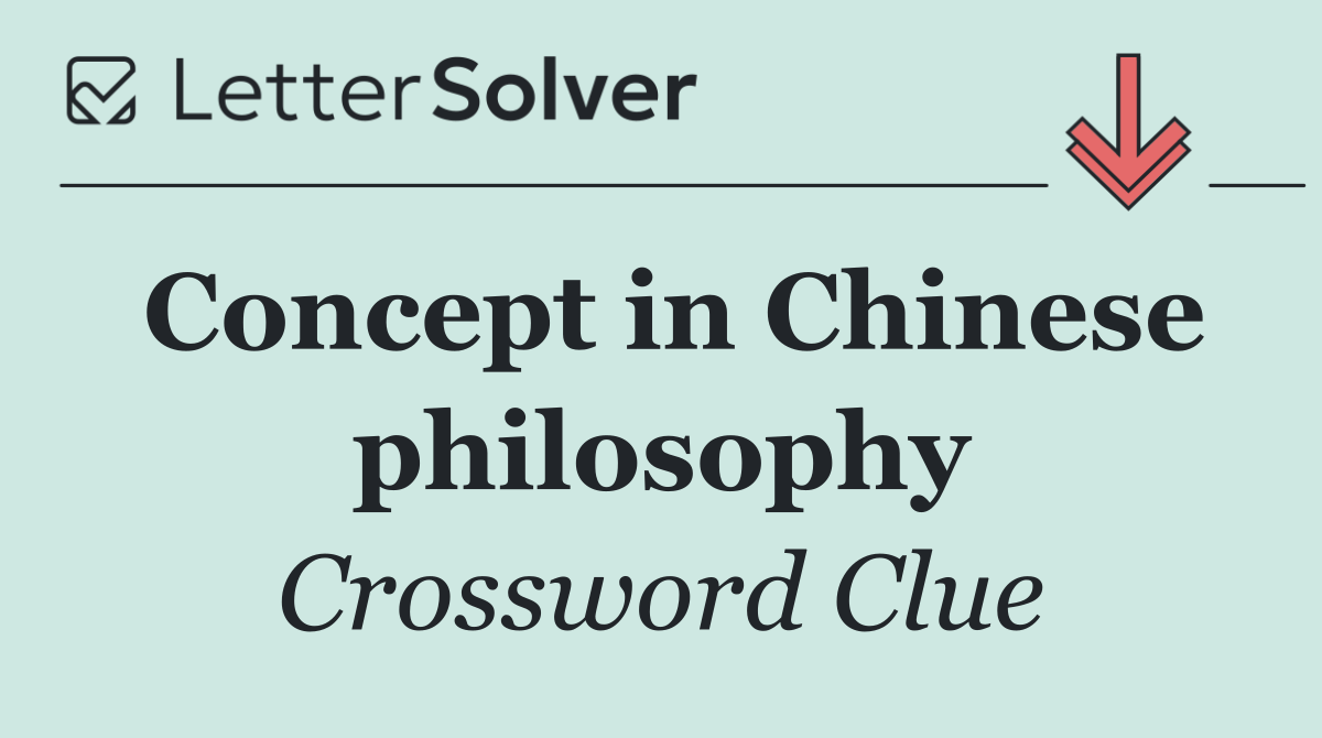 Concept in Chinese philosophy