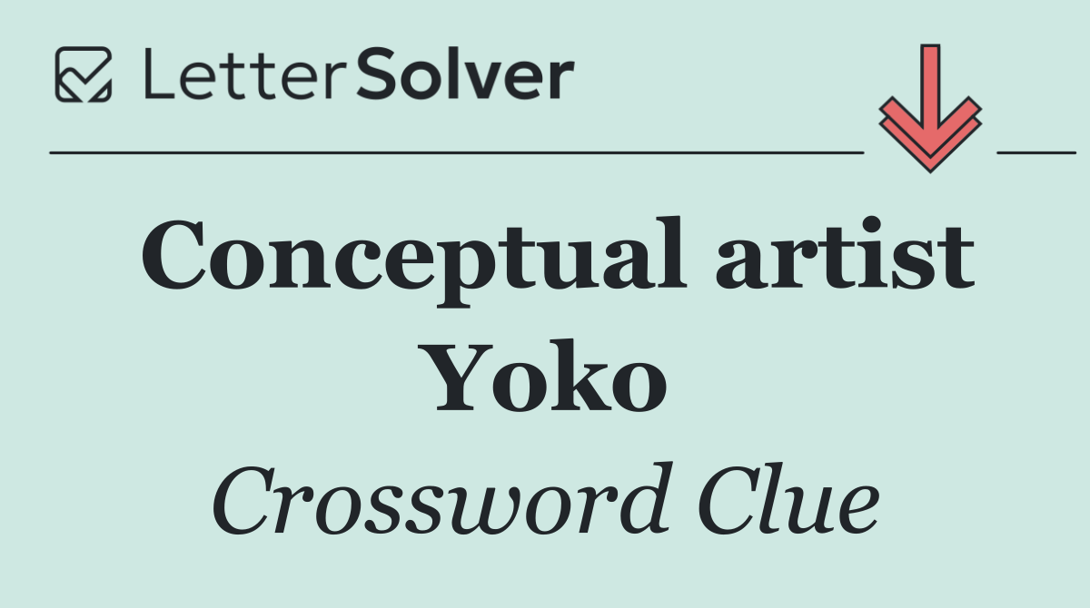 Conceptual artist Yoko