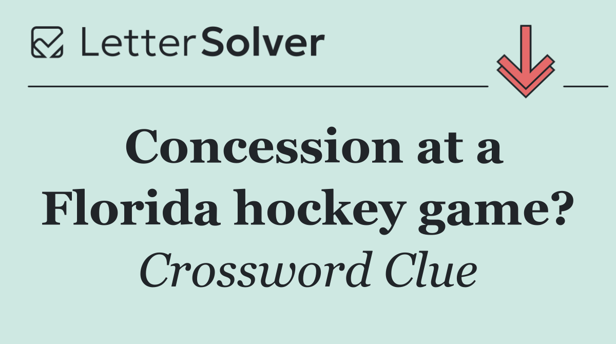 Concession at a Florida hockey game?