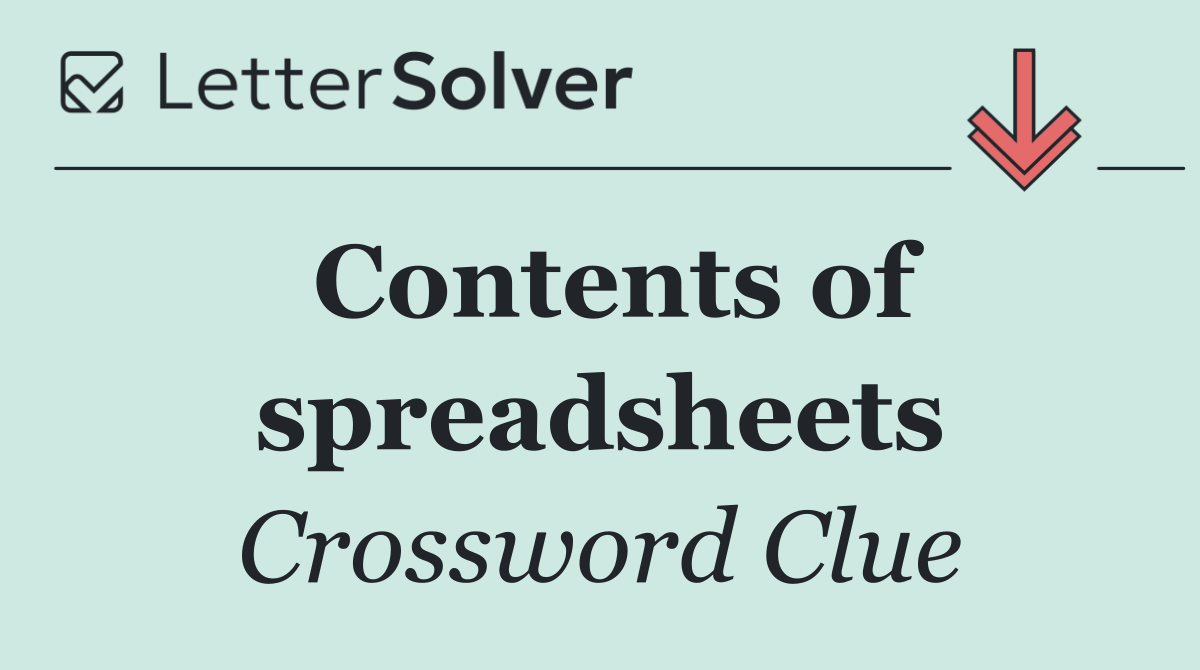 Contents of spreadsheets