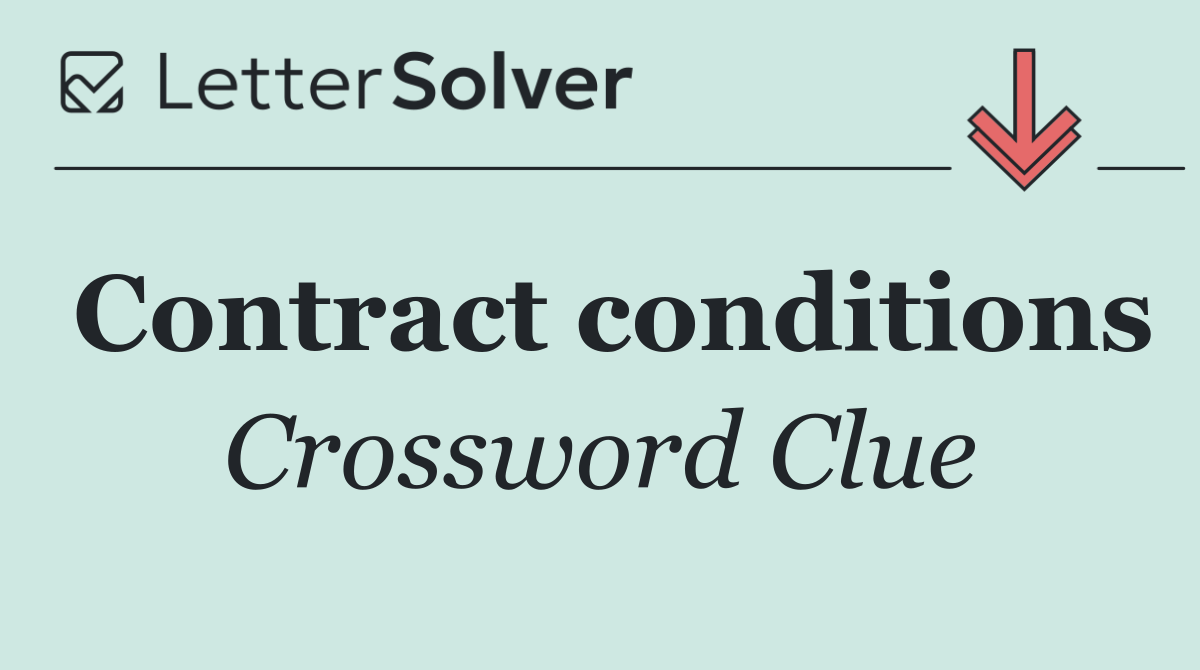Contract conditions
