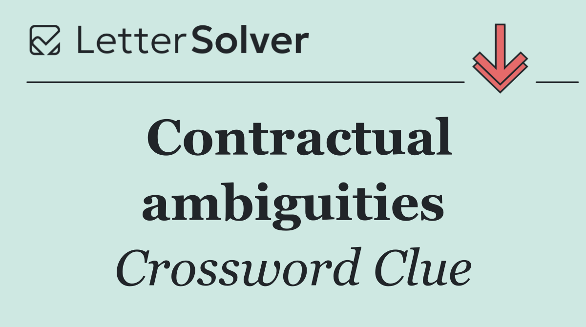 Contractual ambiguities