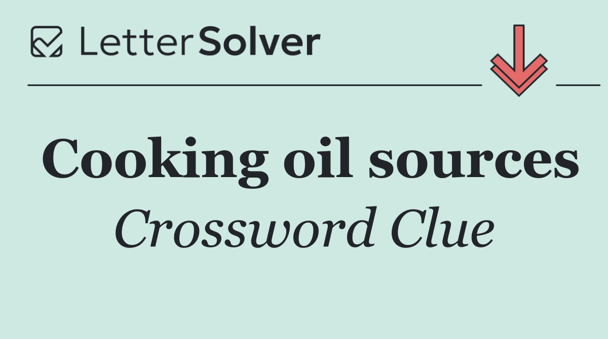Cooking oil sources