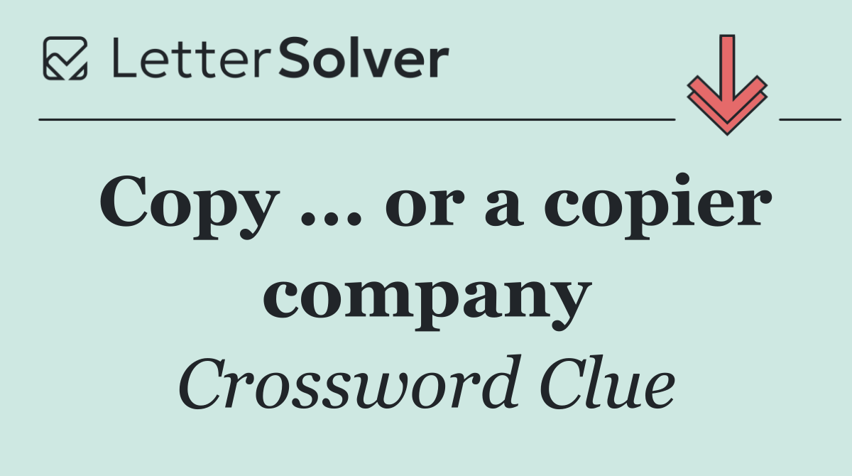 Copy ... or a copier company