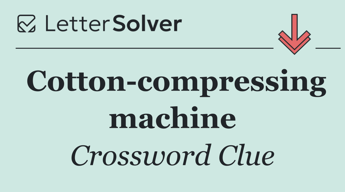 Cotton compressing machine