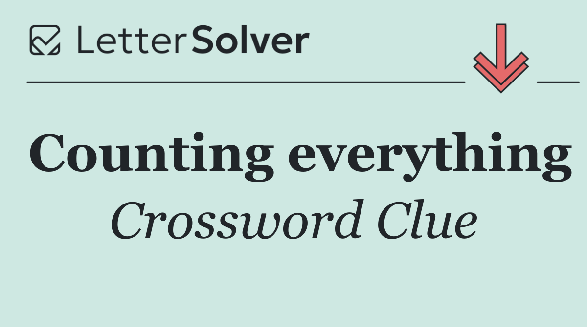 Counting everything