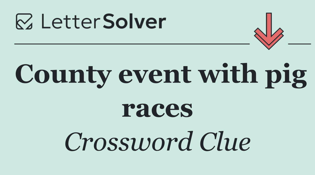 County event with pig races